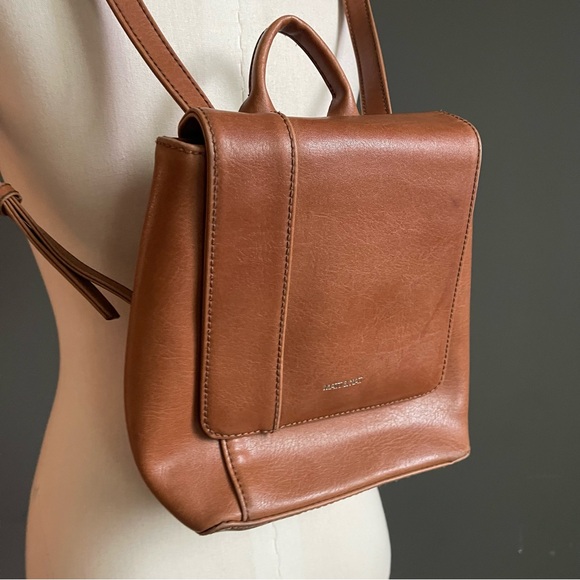 Matt & Nat Brown Vegan Leather Mini Backpack | Convertible | Minimalist - Picture 2 of 7